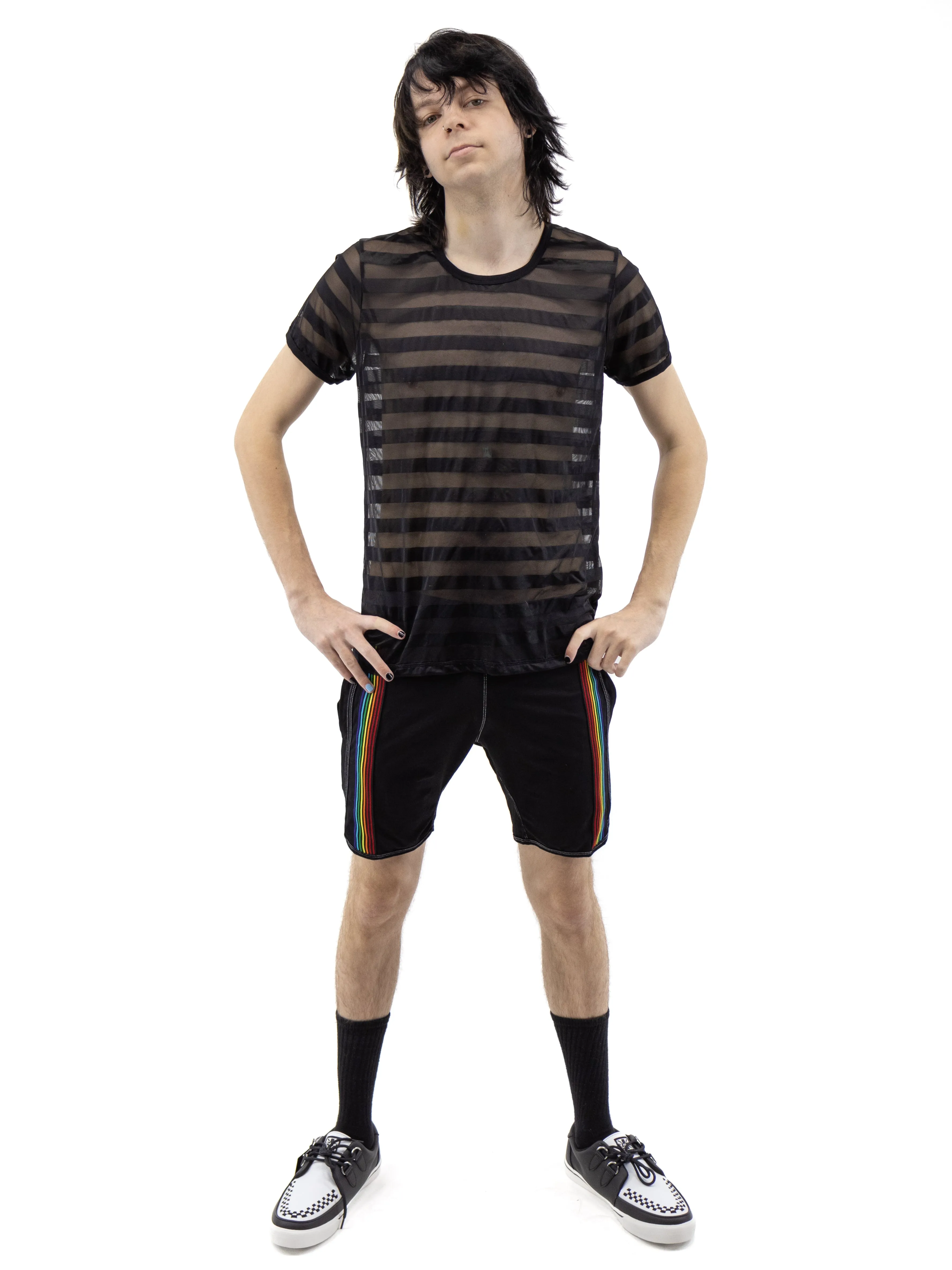 Striped Mesh Tee UNISEX