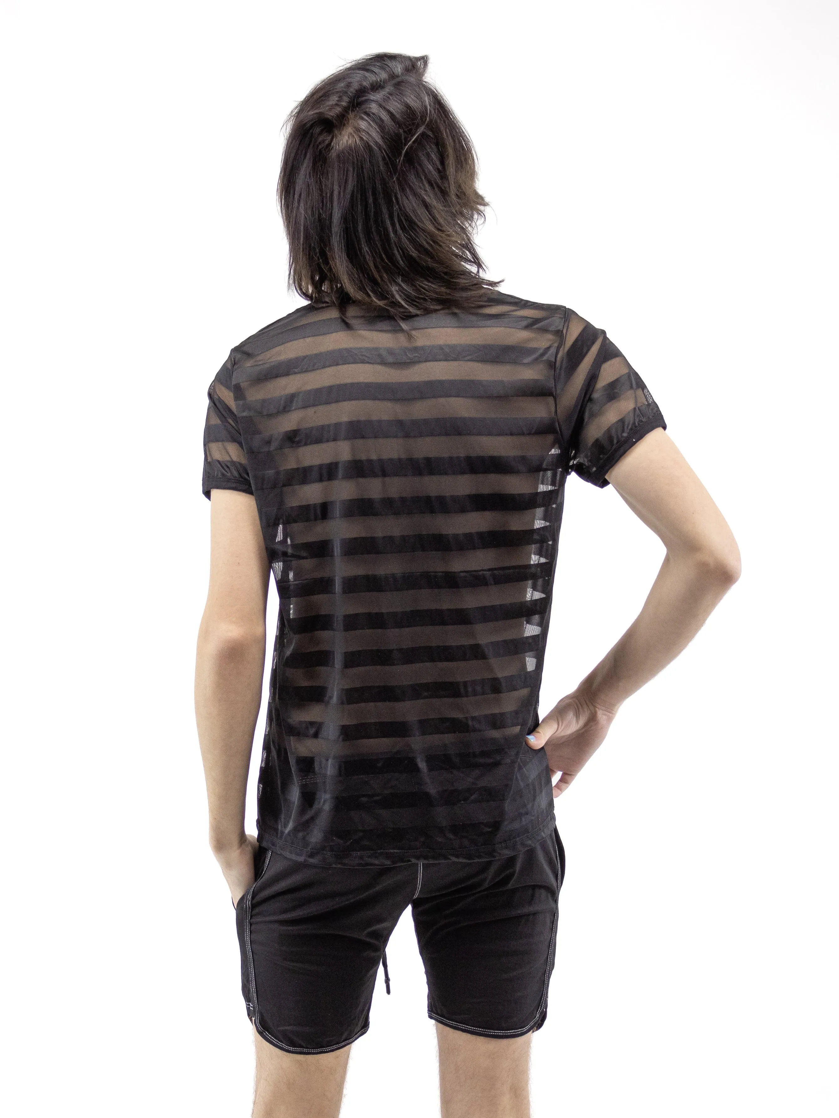 Striped Mesh Tee UNISEX