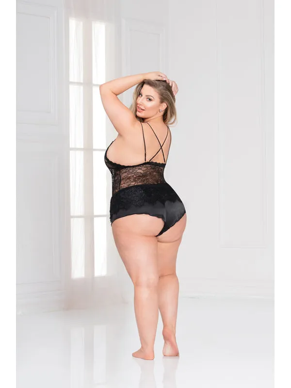 Sweet Sins Chemise Set 11125X Black 3X/4X