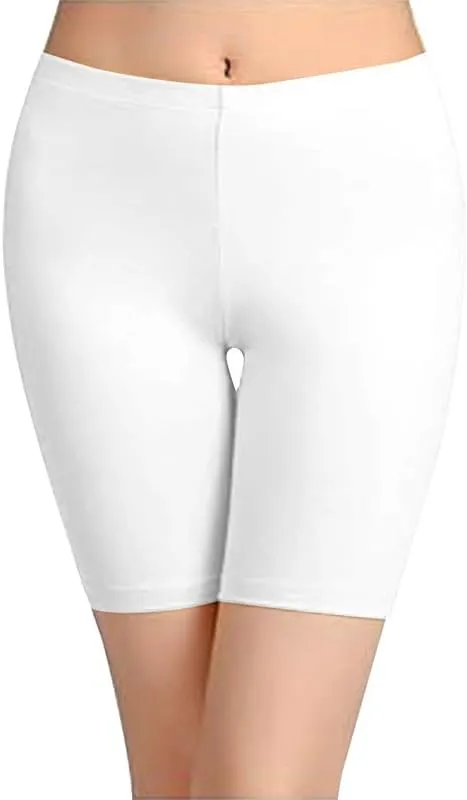TRENDMALLS Women's High Coverage Super Combed Cotton Elastane Stretch Mid Waist Cycling Shorts