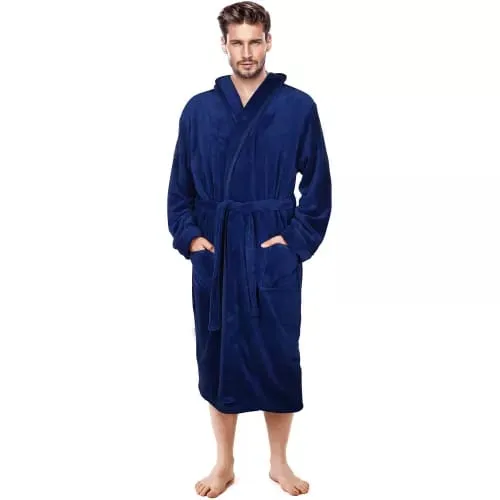 Unisex Fleece Hooded  Bathrobe