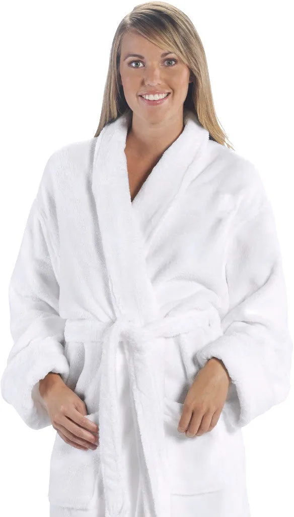 unisex tahoe fleece bathrobe - white