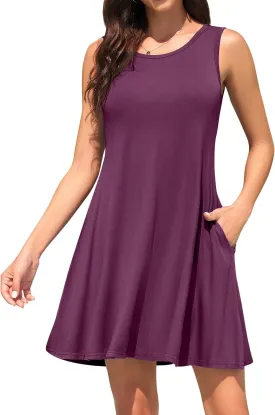 WEACZZY Women Summer Casual Swing T Shirt Dresses Beach Cover up Loose Dress