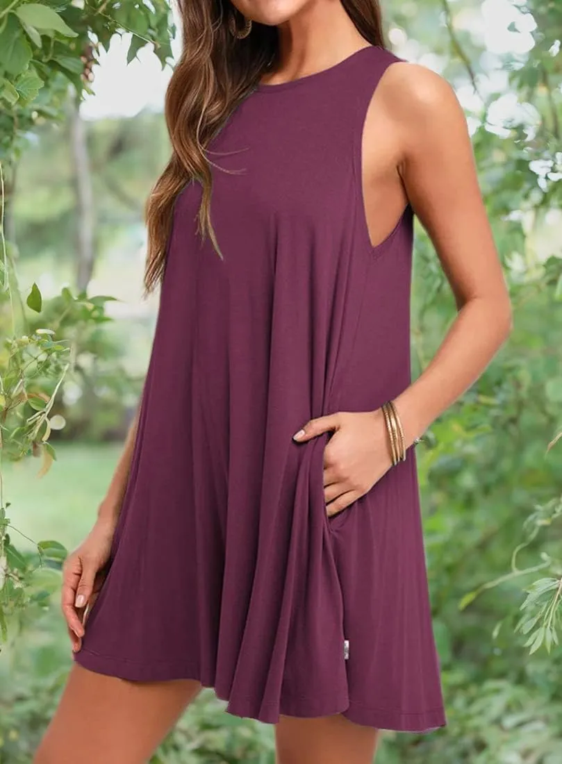 WEACZZY Women Summer Casual Swing T Shirt Dresses Beach Cover up Loose Dress