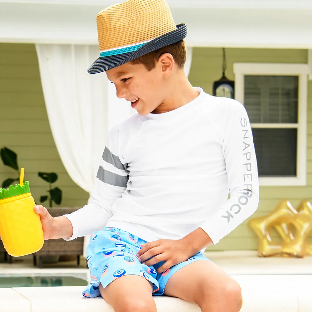 White Arm Band Long Sleeve Rash Top