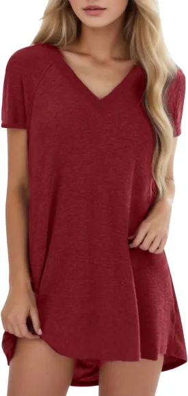 Women Fashion Plus Size Print V Neck Short Sleeved Long T Shirt Blouse Long Sleeve Undershirt for Women