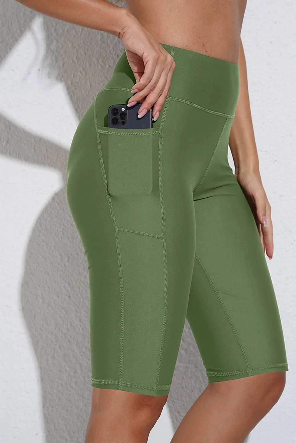 Women's Board Shorts Swim Capris Pants High Waist Swimwear Shorts with Pockets