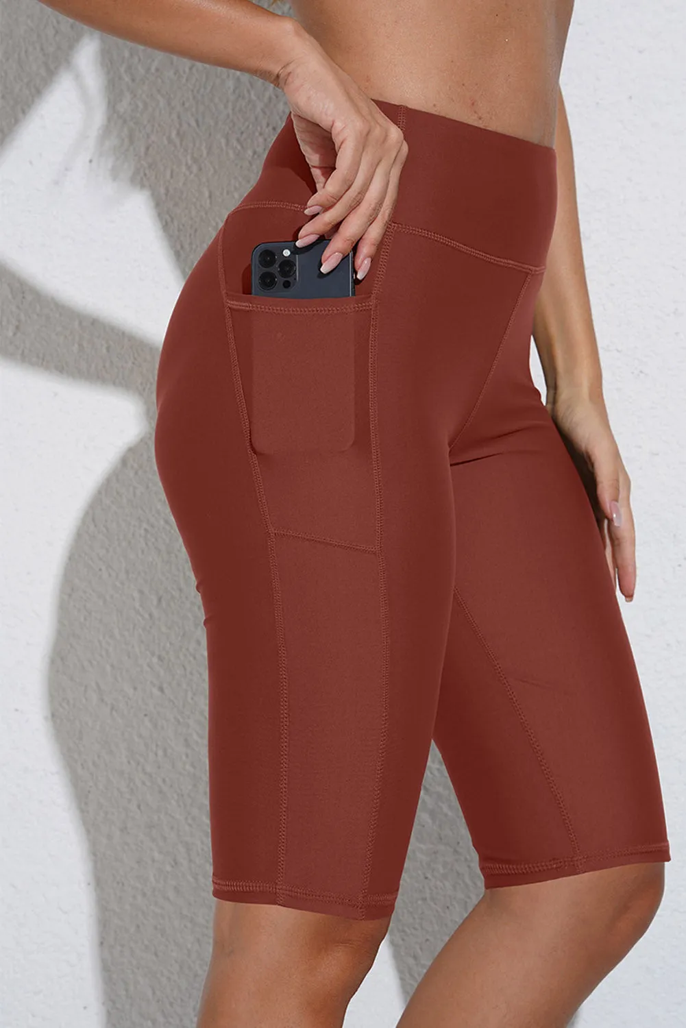 Women's Board Shorts Swim Capris Pants High Waist Swimwear Shorts with Pockets