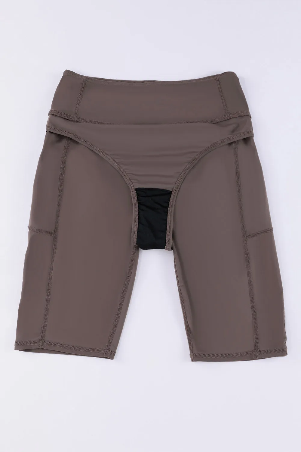Women's Board Shorts Swim Capris Pants High Waist Swimwear Shorts with Pockets