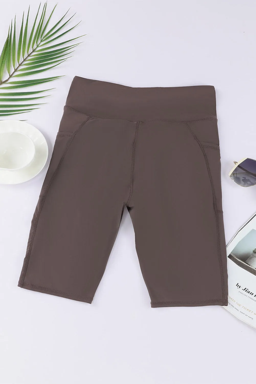 Women's Board Shorts Swim Capris Pants High Waist Swimwear Shorts with Pockets