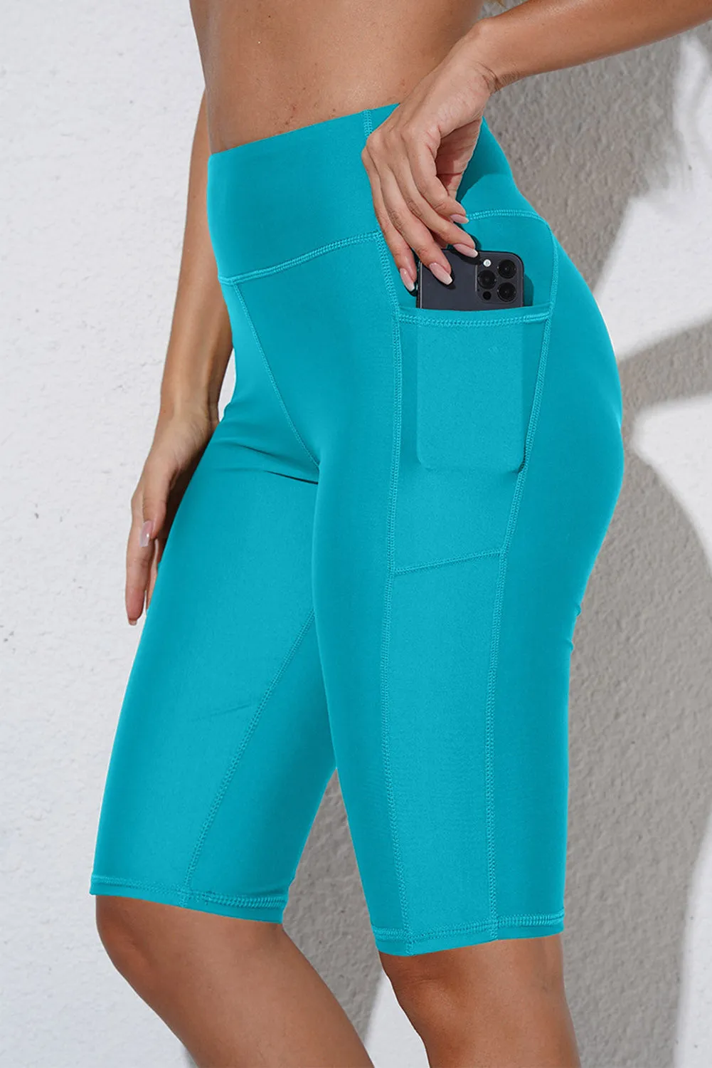 Women's Board Shorts Swim Capris Pants High Waist Swimwear Shorts with Pockets
