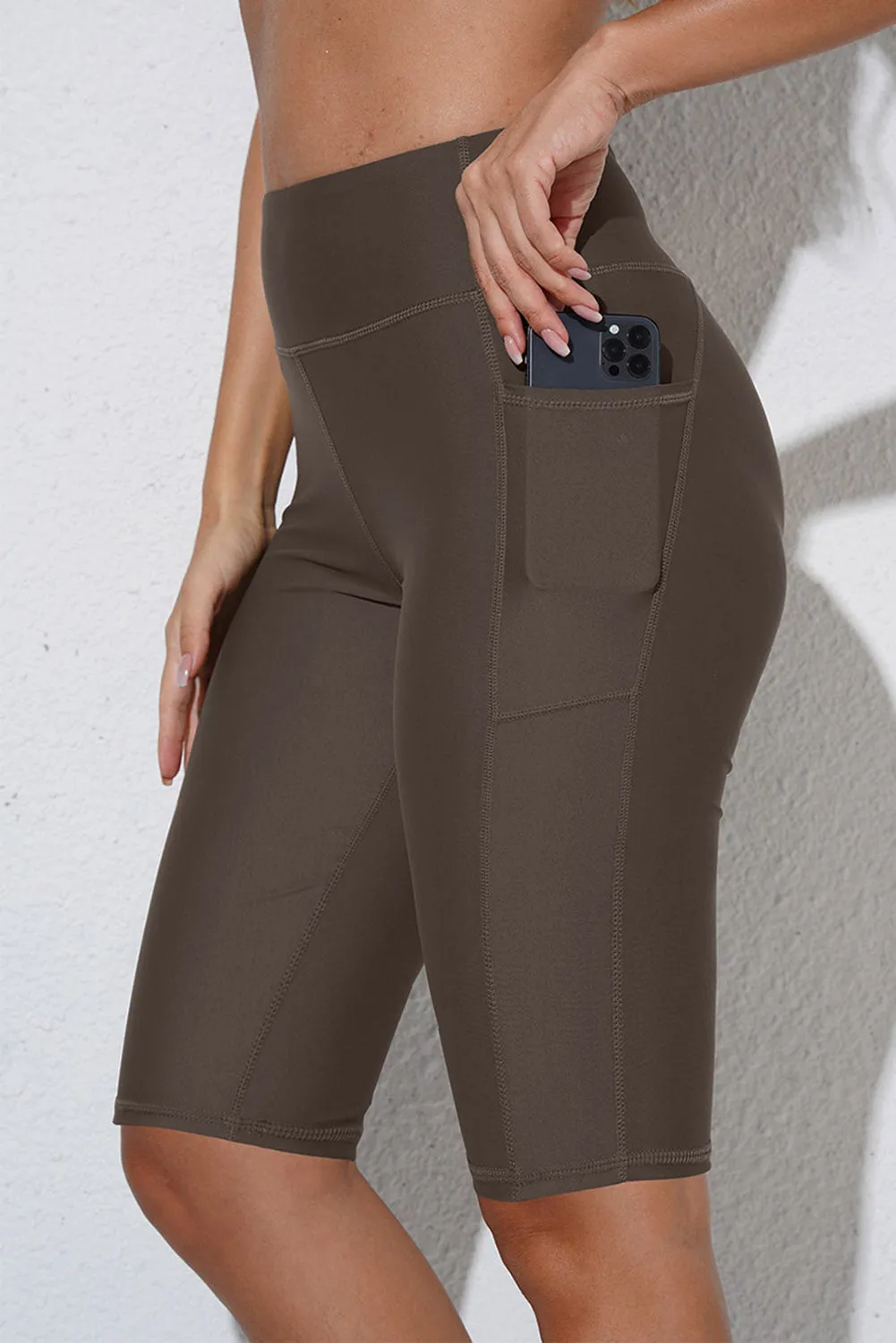 Women's Board Shorts Swim Capris Pants High Waist Swimwear Shorts with Pockets