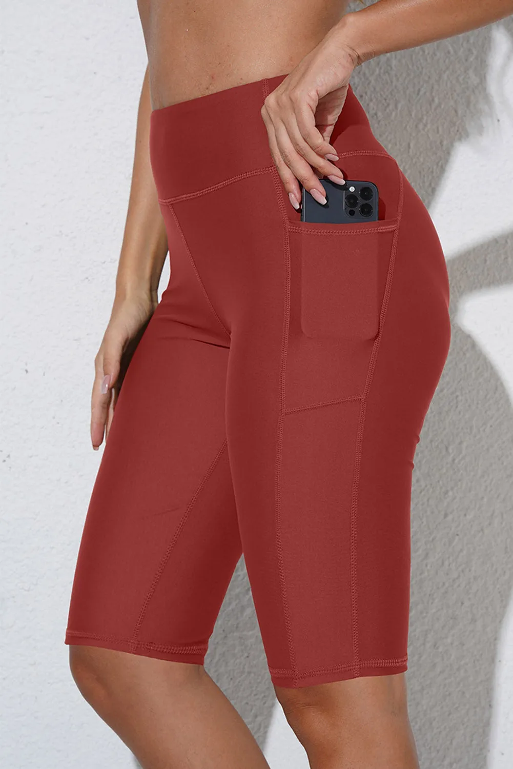 Women's Board Shorts Swim Capris Pants High Waist Swimwear Shorts with Pockets