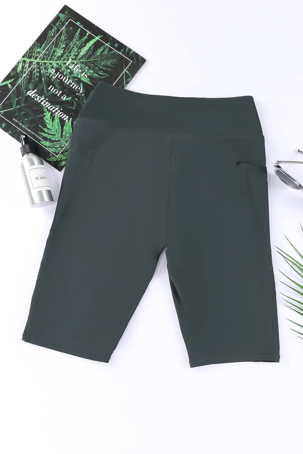 Women's Board Shorts Swim Capris Pants High Waist Swimwear Shorts with Pockets