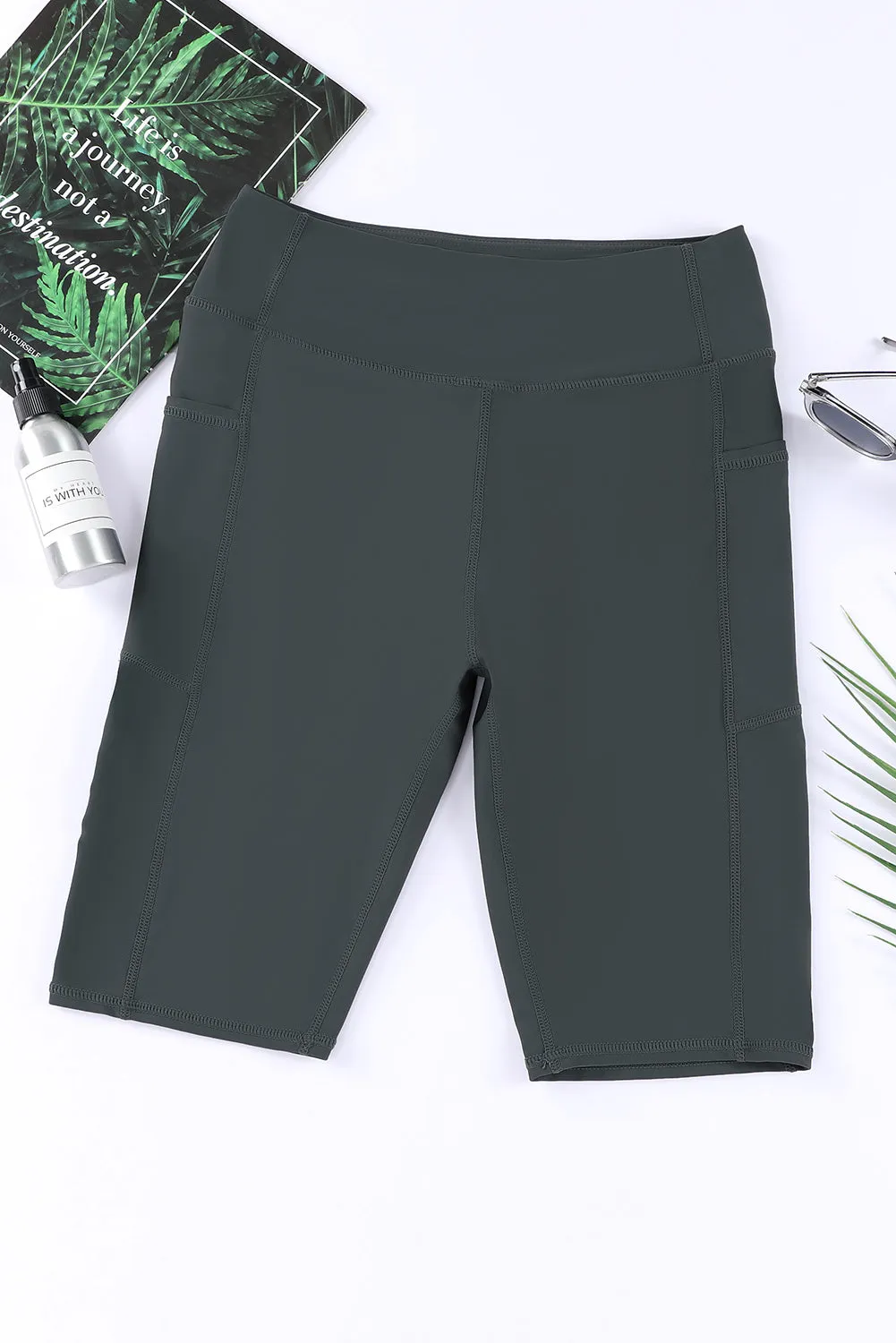 Women's Board Shorts Swim Capris Pants High Waist Swimwear Shorts with Pockets