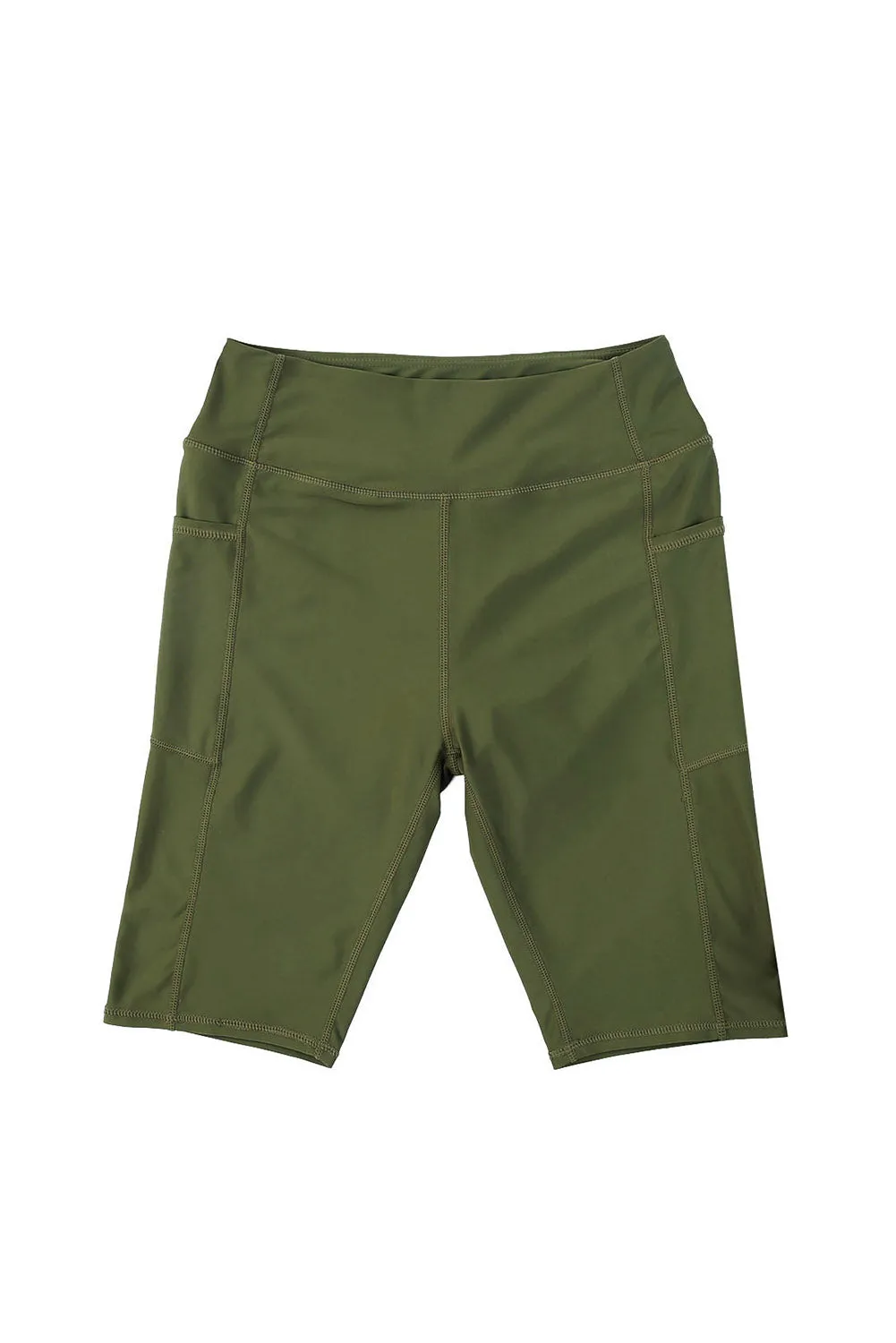 Women's Board Shorts Swim Capris Pants High Waist Swimwear Shorts with Pockets