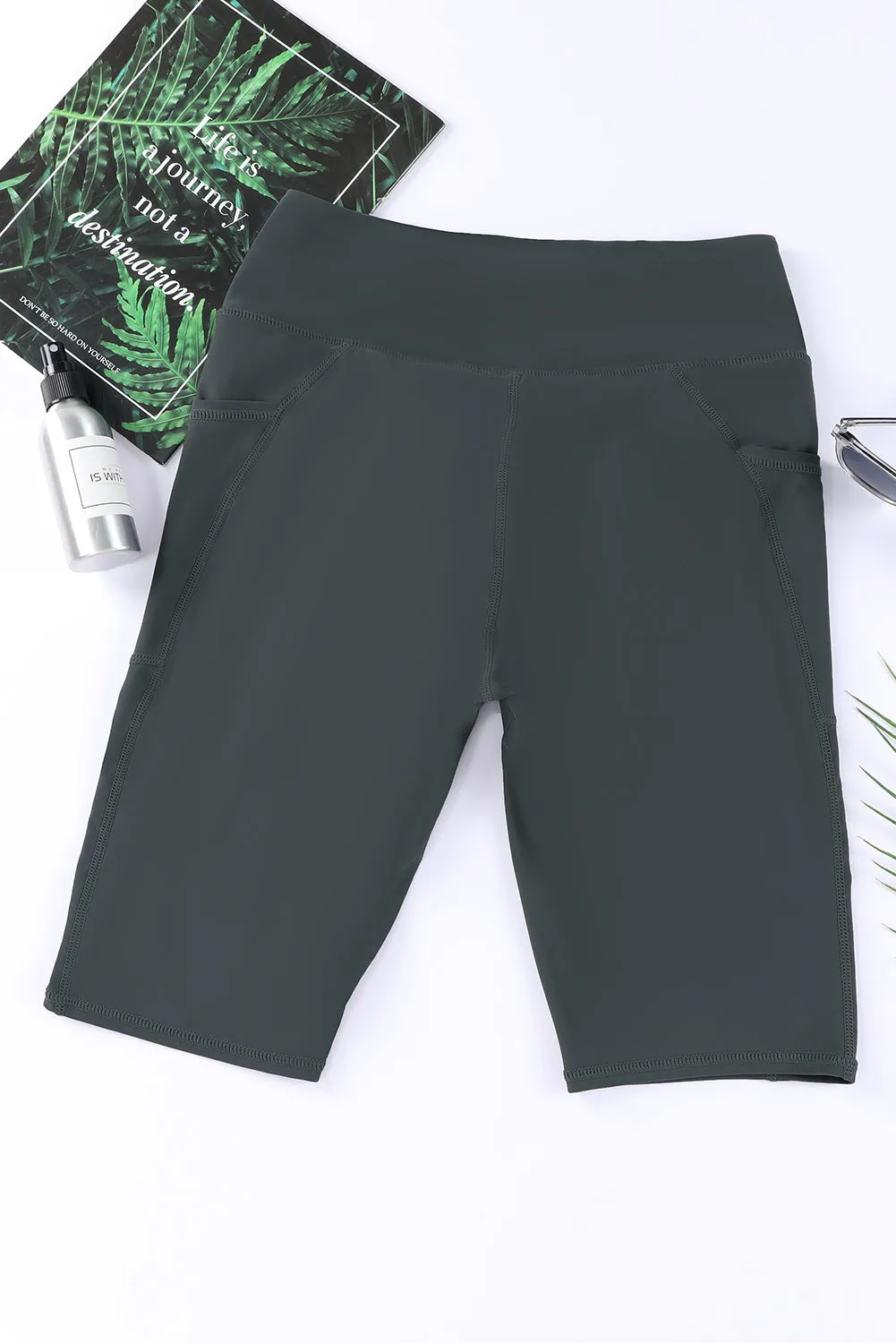 Women's Board Shorts Swim Capris Pants High Waist Swimwear Shorts with Pockets