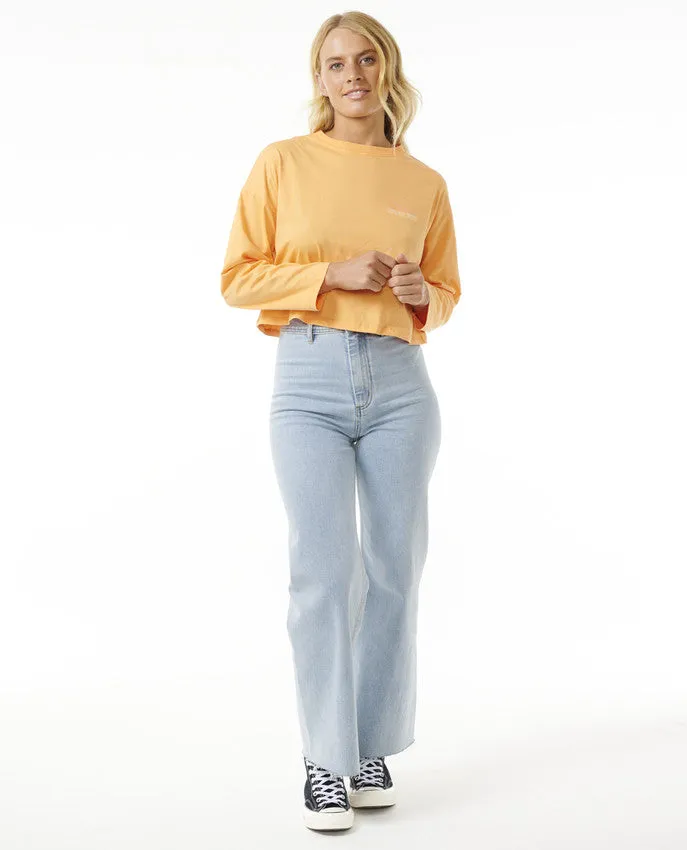 WOMEN'S CUT LAPS LONG SLEEVE TEE - ORANGE