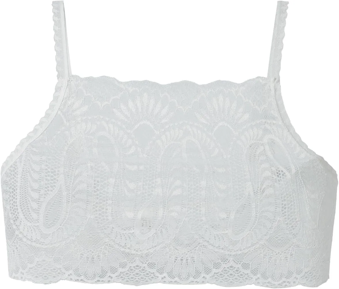 Women's Lace Camisole Crop Tops Modesty Panel Cleavage Cover up for Low Neckline Low Cut Dress