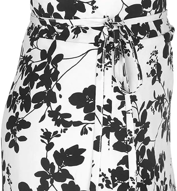 Yonala Womens Boho Floral Tie Up Waist Summer Beach Wrap Cover Up Maxi Skirt