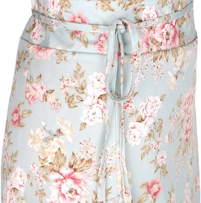 Yonala Womens Boho Floral Tie Up Waist Summer Beach Wrap Cover Up Maxi Skirt