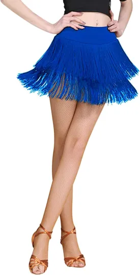 Z&X Fringe Skirts for Women Dance Performance Festival Rave Shorts Skirt Elastic Waist Pencil Bodycon Skirt